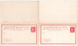 Norwegen P15, 2 Ungebr. 10 öre Doppelkarten, 1x Variante "Punkt Nach Foreningen" - Storia Postale