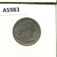 2 KORUN 1989 TSCHECHOSLOWAKEI CZECHOSLOWAKEI SLOVAKIA Münze #AS983.D.A - Tchécoslovaquie