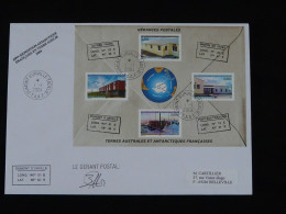 Bloc Gérances Postales Sur Lettre Oblit. Premier Jour Terre Adélie TAAF 2004 - Covers & Documents