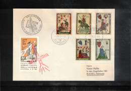 Schweiz / Switzerland 1961 Bellinzona Erster Amtlicher Schweizer Postraketenflug - Europatage Postkarte - Covers & Documents