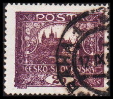 1919. CESKOSLOVENSKO. Hradschin. 25 Heller. Perforated 13 3/411½. (Michel 28 F) - JF561120 - Used Stamps