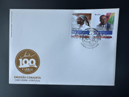 Cape Kap Cabo Verde 2024 Mi. ? FDC (enveloppe Portugal) Emission Commune Amilcar Cabral 100 Anos Drapeau Flag - Timbres