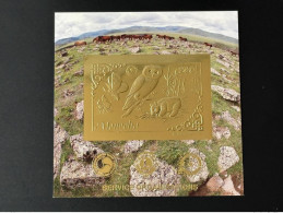 Mongolie Mongolia 1993 Mi. Bl. 226 Or Gold Rotary Lions Butterfly Owl Eule Panda Papillon Schmetterling Chouette - Schmetterlinge