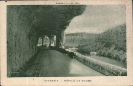 CPA Vivarais Defile De Ruoms Agenda PLN 1924 - Ruoms