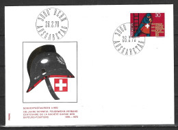 SUISSE. N°852 Sur Enveloppe 1er Jour De 1970. Sapeurs-pompiers. - Pompieri