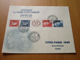 Centenaire Du Timbre-Poste Français - CITEX-PARIS 1949 - Briefe U. Dokumente