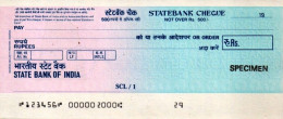 INDIA 20TH CENTURY STATE BANK OF INDIA UNUSED SPECIMEN CHEQUES GOOD CONDITION - Cheques & Traveler's Cheques