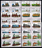 ZAIRE 992/999 MNH 4 Stuks 1980 - Locomotieven - Ongebruikt
