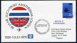 NEDERLAND 50 JAAR LUCHTPOST AMSTERDAM - LONDON 5/07/1970 -1 - Luchtpost