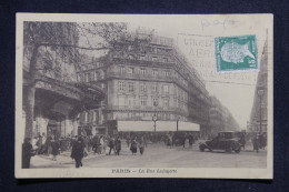 FRANCE - TP Type Pasteur Perforé Sur Carte Postale Avec Repiquage Des Galeries LAFAYETTE - Paris Pour Dieppe - J 1265 - Covers & Documents