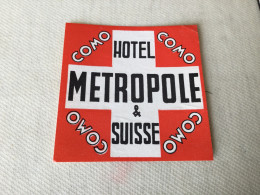 Hotel Metropole In Como - Etiquettes D'hotels