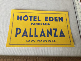 Hotel Eden Panorama In Pallanza - Etiquettes D'hotels