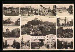 AK Kulmbach, Marktplatz, Spitalgasse, Bahnhofstrasse, Alte Stadtmauer - Kulmbach