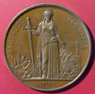Médaille Bronze Chambre De Commerce Lille (A. Borrel) 1867 Chaplain (20 Gr.) - Professionals/Firms