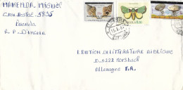 Angola 1984 Luanda Moth Parasa Wring Species Name Overprint Sea Snail Shell Cymatium Trigonum Satellite Receiver Cover - Angola