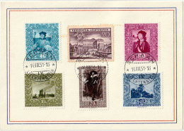Liechtenstein 1951: Gemälde II Zu W24-26 Mi 301-303 Yv 263-265 Mit Halbmond-⊙ Demi-lune SCHAAN 14.VIII.51 (Zu CHF 50.00) - Covers & Documents