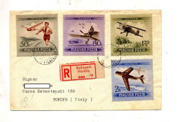 Lettre Recommandée Budapest Sur Avion - Covers & Documents