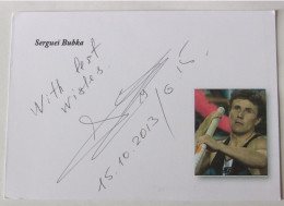 Sergueï BUKKA - Signé / Dédicace Authentique / Autographe - Athletics