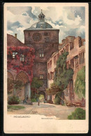 Delcampe - Künstler-Lithographie Karl Mutter: Heidelberg, Schlossthor - Mutter, K.