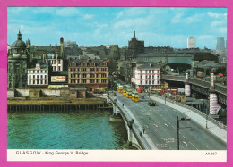 Delcampe - 314034 / United Kingdom > Scotland > Lanarkshire / Glasgow - King George V. Bridge , Railway Train ,cars Buses Building - Puentes