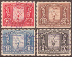 F-EX59550 EL SALVADOR 1935 USED AIRMAIL CENTROAMERICAN GAMES RUNNER +70€. - El Salvador