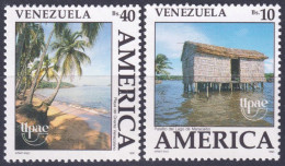 F-EX59519 VENEZUELA 1990 MNH AMERICA UPAEP PALAFITO MARACAIBO LAKE & BEACH. - Venezuela