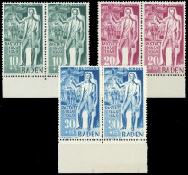 1949, Französische Zone Baden, 50-52 I+II, ** - Andere & Zonder Classificatie