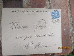 PERFORE PERFIN SUR LETTRE D C C  SOCIETE DEPOTS ET COMPTES COURANTS TIMBRE SAGE - Covers & Documents