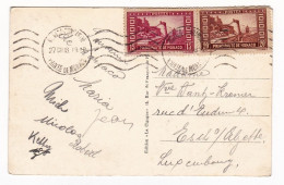 Carte Postale Monaco 1938 Monte Carlo Salle Du Trône Luxembourg - Covers & Documents