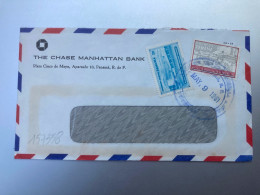 LETTRE THE CHASE MANHATTAN BANK TP MENORES 1c + HUMANIDADES 21c OBL. BLEUE MAY 9 1961 - Panama