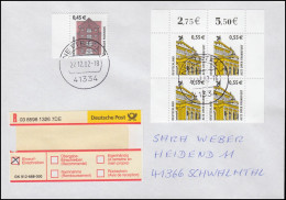 2300 Alte Oper Frankfurt Viererblock Und 2299 Mit Bogenrand, Einwurf-R-FDC - Covers & Documents