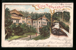 Lithographie Zwiesel /Bayr. Wald, Villa Rabenstein, Parkpartie - Zwiesel