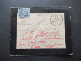 Frankreich 1900 Sage EF / Trauerumschlag Nach Rochefort Und Weitergeleitet! Rote Tinte / Nach La Crau Var - 1898-1900 Sage (Tipo III)