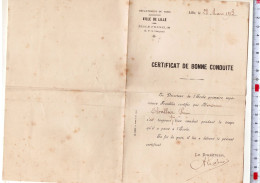 SOLDE 1081 - CERTIFICAT DE BONNE CONDUITE - VILLE DE LILLE - 1913 - Diploma & School Reports