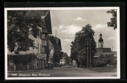 AK Lenggries, Ortspartie Mit Kirchturm - Lenggries