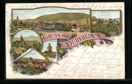 Lithographie Dürkheim A. H., Hardenburg, Limburg, Seebach - Bad Dürkheim