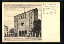 Künstler-AK Neuramersdorf, Kirche St. Pius - München