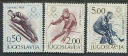 Yugoslavia:Jugoslavia:Jugoslavija:Unused Stamps Grenoble Olympic Games 1968, Ski Jump, Ice Hockey, MNH - Unused Stamps