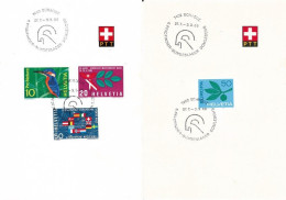 1966 Schweiz 2 PTT-Bögli  6. PFADFINDER-BUNDESLAGER DOMLESCHG 7402 BONADUZ, Mi: 825+833-835, Zum 435+439-441 - Briefe U. Dokumente
