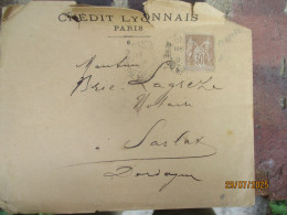 TIMBRE SAGE 30 C MARRON PERFORE PERFIN C L SUR LETTRE - Covers & Documents