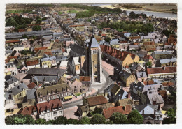 CPSM Photo Près Jargeau 45 Loiret Chateauneuf Sur Loire Vue Aérienne Eglise Grande Rue éditeur CIM Combier - Jargeau