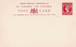 St. Vincent 1895 ENTIER POSTAL Ganzsache Stationary Tarjeta Postal One Penny Red, Unused - St.Vincent Y Las Granadinas
