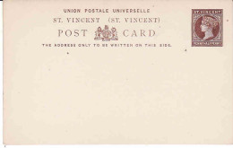 St. Vincent 1895 ENTIER POSTAL Ganzsache Stationary Tarjeta Postal 1,5 Penny Brown, Unused - St.Vincent Y Las Granadinas