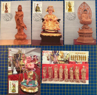 MACAU MAXIMUM POST CARDS SET OF 5 - Wooden Sculpture - Macau Sacred Idol Sculpture - Macao