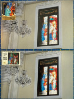 MACAU MAXIMUM POST CARDS SET OF 2 - CHURCH STAINED GLASS WINDOWS - Macao