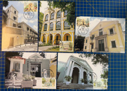 MACAU MAXIMUM POST CARDS SET OF 5 - WORLD HERITAGE - SANTO AGOSTINHO SQUARE - Macao