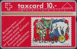 Schweiz L&G P21 - PTT Taxcard 10.- Stamp - Zirkus - Elefant - 210C - Voll/mint - Schweiz