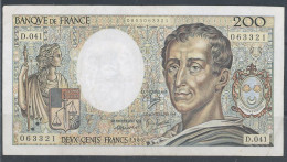 FRANCE -200F MONTESQUIEU- 1986-D.041 -F.70-06 -TTB - 200 F 1981-1994 ''Montesquieu''