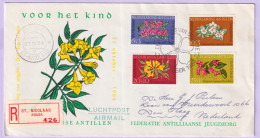 1964-Antille Olandesi Fiori Serie Cpl. Fdc Raccomandata - West Indies