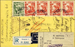 1956-Jugoslavia Cat.Pellegrini N.676 Euro 90 Bollo I^volo Belgrado-Milano Del 5 - Airmail